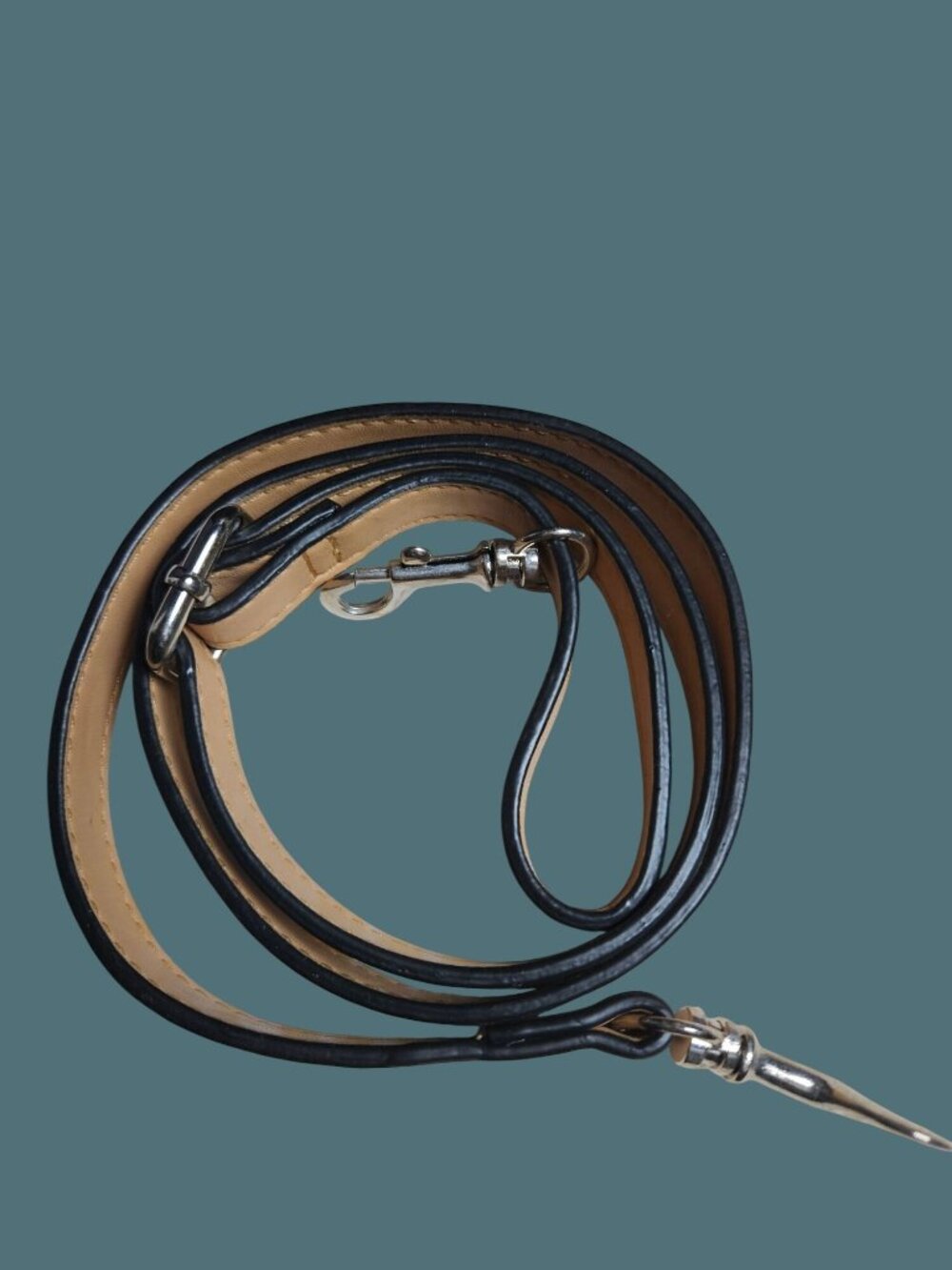 Giani Bernini Top Handle Dome Satchel Crossbody Bag Black & Tan -Faux Leather - Picture 9 of 15